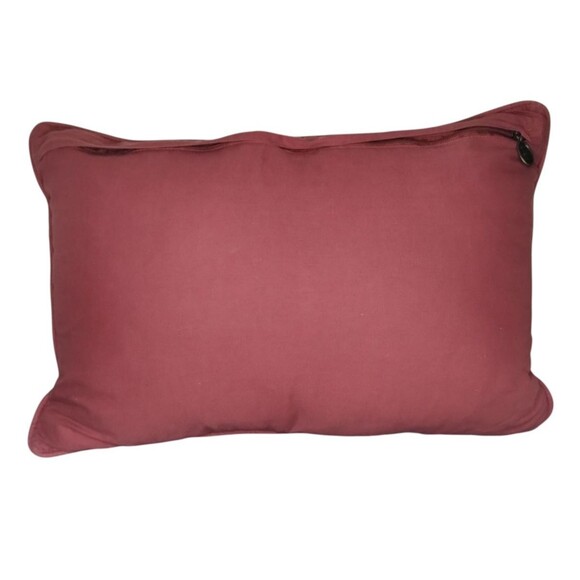 Pier 1 Imports Floral Embroidered Lumbar Pillow Blue Yellow Orange Zipper 19x13 - Picture 3 of 7